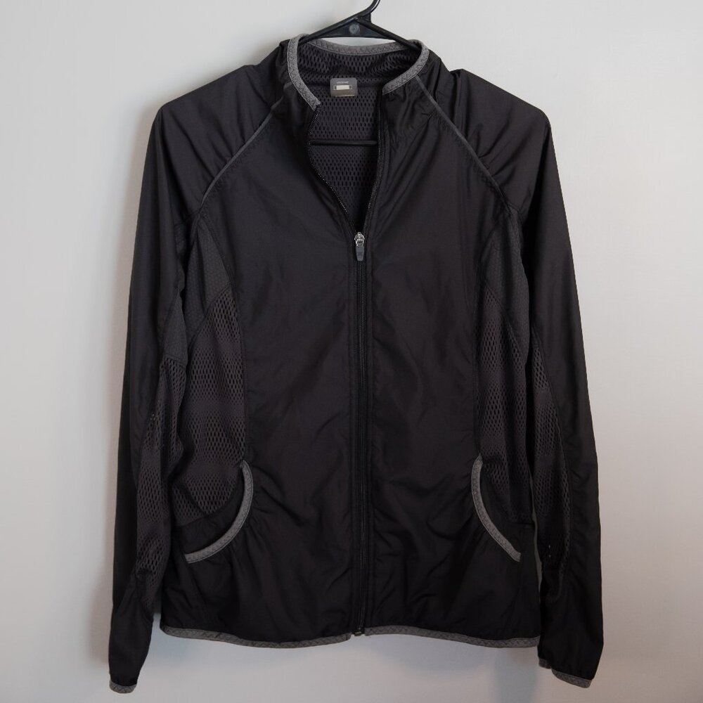 Black Lightweight Full-Zip Windbreaker Jacket – Woman's